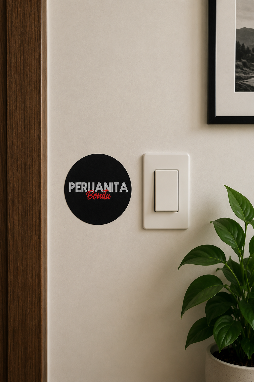Sticker grande Peruanita bonita negro