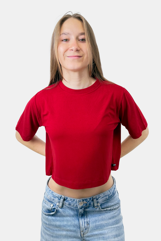 Crop Boxy fit Rojo vino (8875103420669)