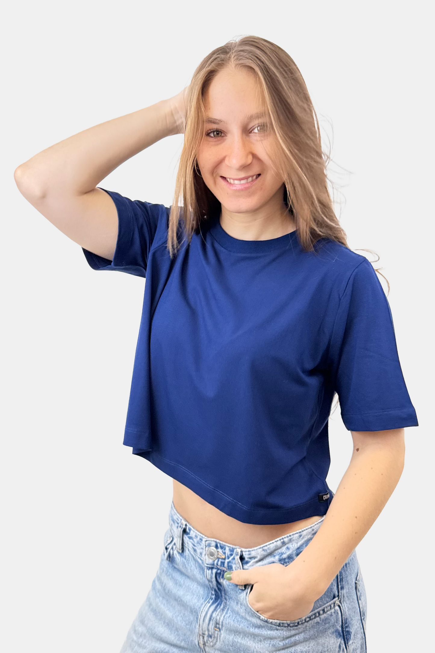 Crop Boxy fit azul