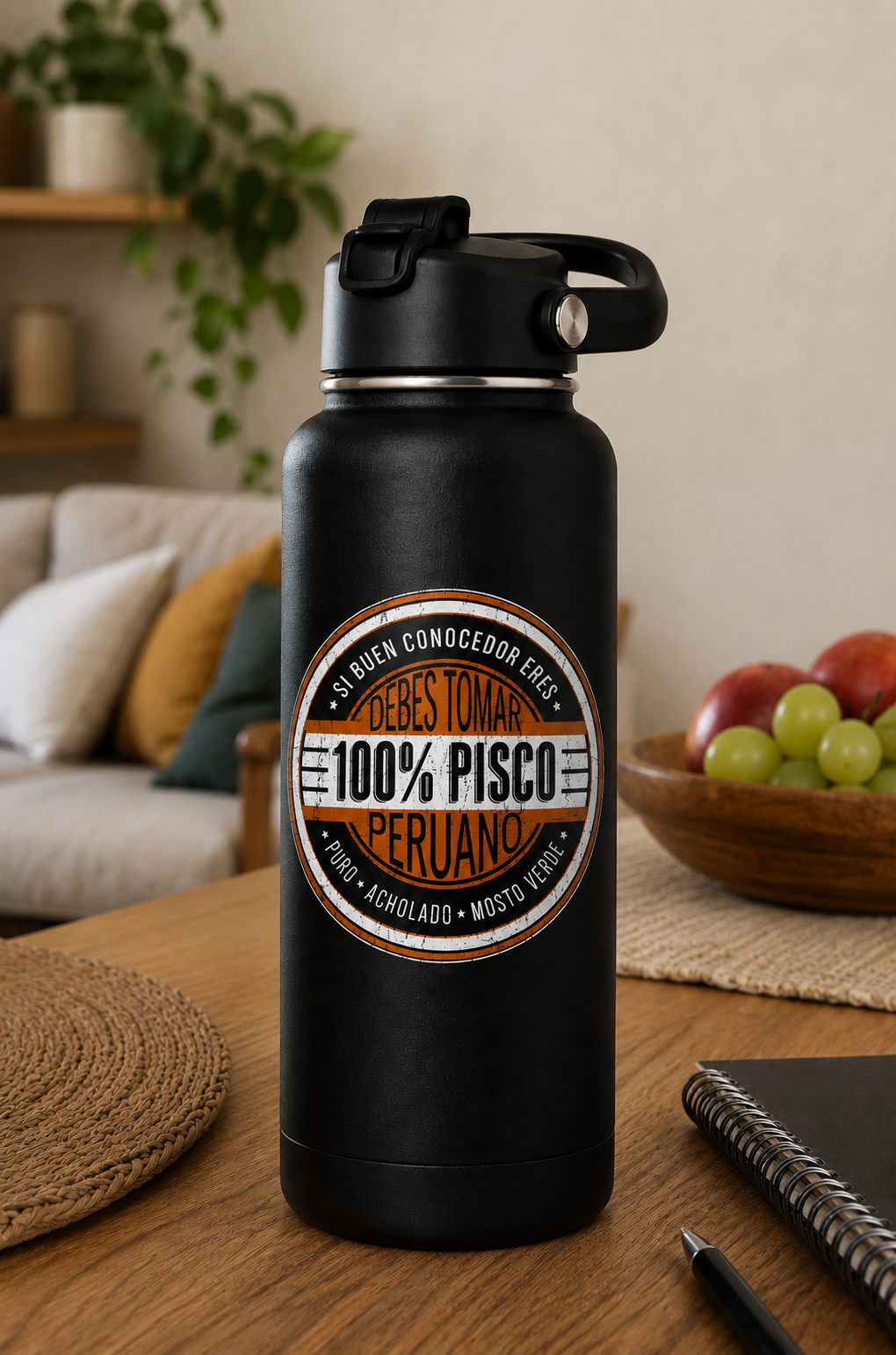 Sticker grande 100% Pisco
